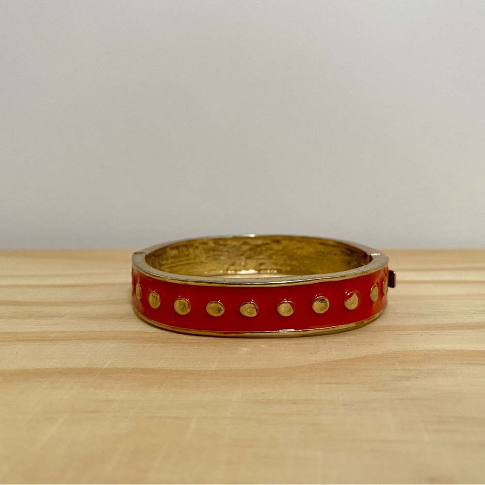 Orange and Gold Dot Bracelet